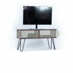 Webmarketpoint - meuble tv industriel urbain en noyer noir cm 106 x 30 x 48 h
