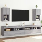 Meubles tv avec led 2 pcs - banc tv - meuble t�l� avec lumi�res sonoma gris 30, 5x30x60 cm 322217