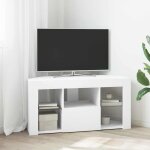 Meuble tv led d'angle blanc 100 x 40 x 50 cm bois d'ingnierie