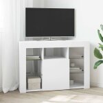 Meuble tv led d'angle blanc 100x40x68cm bois d'ingnierie
