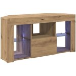 Meuble tv led d'angle chne artisanal 108 x 40 x 50 cm vidaxl