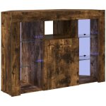 Meuble tv led d'angle ch�ne fum� 100x40x68cm bois d'ing�nierie vidaxl