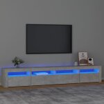 Meuble tv avec led - banc tv - meuble t�l� avec lumi�re led gris b�ton 240x35x40 cm 649204