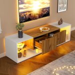 Meuble tv led160�40�42cm, 2 tiroirs, �tag�res ouvertes, meuble de salon chambre, pour �cran 60 - 70pouces, ...