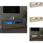 Meuble tv avec lumires led chne sonoma 120x35x40 cm - meuble tv - meuble tlviseur - tlvision - ...