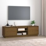 Jinlefu - meuble tv marron miel 140x35x40 cm bois de pin massif vidaxl