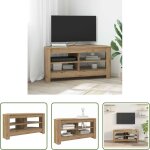 Meuble tv moderne - meubletvd'angle ch�ne artisanal 102 x 40, 5 x 45 cm