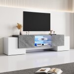 Meuble tv moderne simple 180 x 40 x 46, 5 cm, meuble tv led lowboard pour tls 60 / 65 / 70 , blanc ...