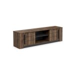 Demeyere - meuble tv monaco - 2 portes coulissantes + 3 étageres - décor bois oak et noir - l184. 5 x ... Demeyere - meuble tv monaco - 2 portes coulissantes + 3 étageres - décor bois oak et noir - l184. 5 x ...