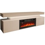 Mobilier1 ? meuble tv monfero 104 brun clair ? dimensions 190x59x41cm ? mat�riaux mdf et verre tremp� ...