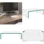 Vidaxl - meuble tv / pour moniteur 40x25x11 cm verre transparent - support tv - meuble tv - stand tv ...