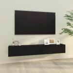 Maison chic - meubles tv muraux 2 pc - banc tv - meuble tls noir 100x30x30 cm bois d'ingnierie 600946 ...