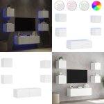 Vidaxl - meuble tv muraux 5 pcs avec lumières led blanc - meubles tv murale - meuble tv suspendu - meuble ... Vidaxl - meuble tv muraux 5 pcs avec lumières led blanc - meubles tv murale - meuble tv suspendu - meuble ...