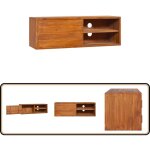 Vidaxl - meuble tv mural 90x30x30 cm bois de teck massif - meuble tv - meuble tv mural - meuble tv en ...