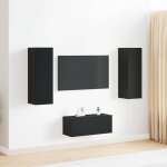 Meuble tv mural en bois noir d'ingénierie imitation chêne Meuble tv mural en bois noir d'ingénierie imitation chêne