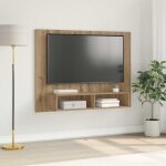 Torana ? meuble tv mural ch�ne artisanal 120 x 23, 5 x 90 cm ? avec 2 �tag�res ? bois d'ing�nierie durable ...