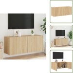 Meuble tv mural ch�ne sonoma 100x30x41 cm - meuble tv mural - meuble tv suspendu - �tag�re murale - support ...