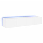 Meubles tv muraux avec lumi�res led 2 pcs?banc tv?armoire tv blanc 80x35x31 cm cfw258513