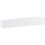 Beliani - meuble tv mural minimaliste etag�re de rangement multim�dia 180 cm en panneau particules de ...