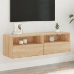 Meuble tv mural?meuble de rangement?banc tv chne sonoma 100x30x30 cm bois d'ingnierie cfw719920