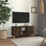 The living store - meuble tv avec pieds en bois solide chêne fumé 103, 5x35x50 cm - meuble tv - meuble ... The living store - meuble tv avec pieds en bois solide chêne fumé 103, 5x35x50 cm - meuble tv - meuble ...