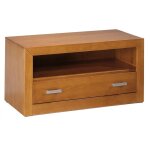 Pegane - meuble tv en pin massif coloris cerisier - longueur 100 x profondeur 55 x hauteur 45 cm