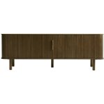 Meuble tv aux portes coulissantes en bois stri l160cm - bois fonc - callan
