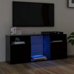Design in - meuble tv, meuble de rangement, banc tv avec lumires led noir 120x30x50 cm cfw932461