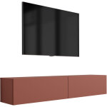 Meuble tv : rouge brique, 170 � 34 � 32 cm