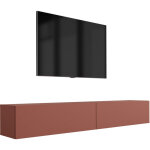 Meuble tv : rouge brique, 200 (2 � 100) � 34 � 32 cm