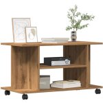 Vidaxl - meuble tv roulettes chêne artisanal 80x40x45 cm bois ingénierie Vidaxl - meuble tv roulettes chêne artisanal 80x40x45 cm bois ingénierie