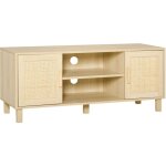 Meuble tv avec roulettes pivotantes, banc tv en bois avec �tag�res, support t�l� pour t�l�vision jusqu'� ...