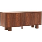 Meuble tv scandinave 3 portes l120 cm bois fonc�