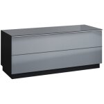 Petits - meubles - meuble tv sur pied ou mural 1 porte 120 cm mathis gris et noir