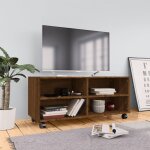 The living store - meuble tv sur roulettes chêne marron 90x35x35cm bois ingénierie - meuble tv - meuble ... The living store - meuble tv sur roulettes chêne marron 90x35x35cm bois ingénierie - meuble tv - meuble ...