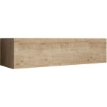 Meuble tv suspendu 1 porte meuble tv de salon 120 x 30 x 40cm chne finition mate modle aitana m1