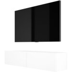 Meuble tv suspendu, 140 � 34 � 32 cm, blanc