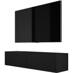Meuble tv suspendu, 140 � 34 � 32 cm, noir