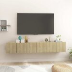 Meubles tv suspendus 3 pcs - banc tv - meuble tl muraux chne sonoma 60x30x30 cm 683723