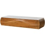 Meuble tv suspendu en bois d'acacia 124x40x25 naturel laqué / marbre blanc montreal 132 Meuble tv suspendu en bois d'acacia 124x40x25 naturel laqué / marbre blanc montreal 132