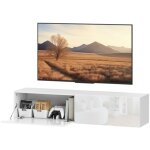 Meuble tv suspendu pour t�l�viseur jusqu'� 65  140 cm avec espace de rangement - blanc