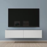 Mai&mai - meuble tv suspendue armoire avec soft - close table tv pour le salon gris noir + blanc mat ...