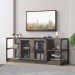 Hoerfuriy - meuble tv, table tv, etagre tv avec 2 portes, buffet bas avec compartiments ouverts, meuble ...
