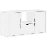 Vidaxl - meuble tv avec tiroir odda blanc 79x24x40 cm bois massif pin