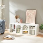 [en. casa] - meuble tv v�g� 140 x 40 x 48 cm blanc