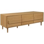 Meuble tv vintage d�cor bois de ch�ne 3 portes 150cm - juliana