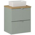 Meuble vasque � poser 50 cm - a tiroirs - vert roseau - livraison gratuite