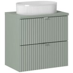 Meuble vasque à poser 60 cm + plateau - a tiroirs - vert roseau - livraison gratuite Meuble vasque à poser 60 cm + plateau - a tiroirs - vert roseau - livraison gratuite