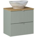 Meuble vasque à poser 60 cm - a tiroirs - vert roseau - livraison gratuite Meuble vasque à poser 60 cm - a tiroirs - vert roseau - livraison gratuite