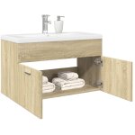 Meuble avec vasque inclus, armoire d'�vier et lavabo ch�ne sonoma fr602230 design in